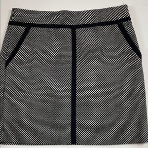 LOFT Black White Tweed Pencil Skirt Contrast Trim Classic Womens Sz 6